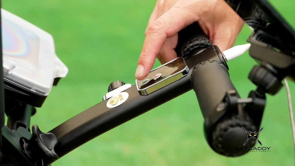 Motor, Control, Push Cruise Sealed Golf Powered BATCADDY X3R Anti-Tip Control, Remote, Battery and 9-Speeds Cart 18-Hole Reverse, Titanium Dual Wheel, with Lead Downhill Silver and