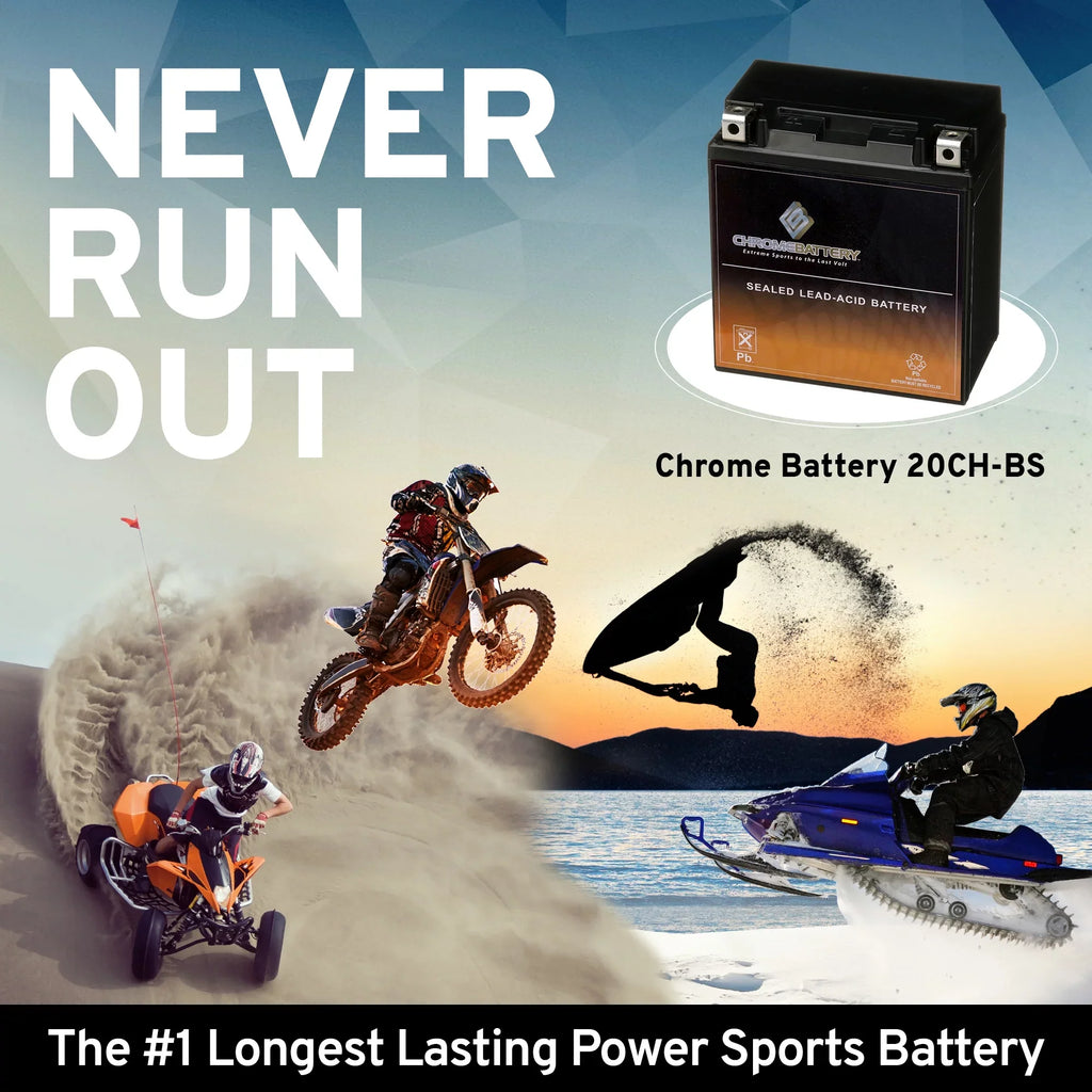 CCA) Battery Chrome Motorcycle for 12 Battery Classic Ah, 270 YTX20CH-BS Vn Kawasaki Volt,18 (20CH-BS Vulcan 1500e4 2001