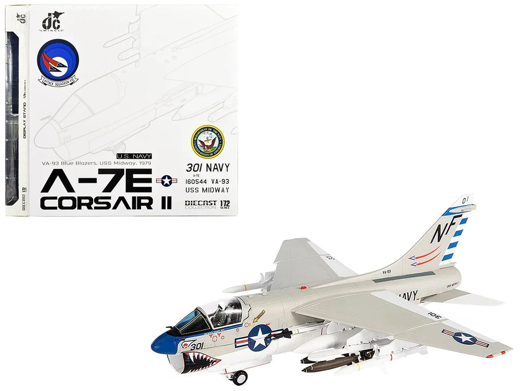 II (1979) "VA-93 by Blazers Aircraft Diecast States Attack JC 1/72 USS Wings Corsair Midway" United Blue Vought Model Navy A-7E