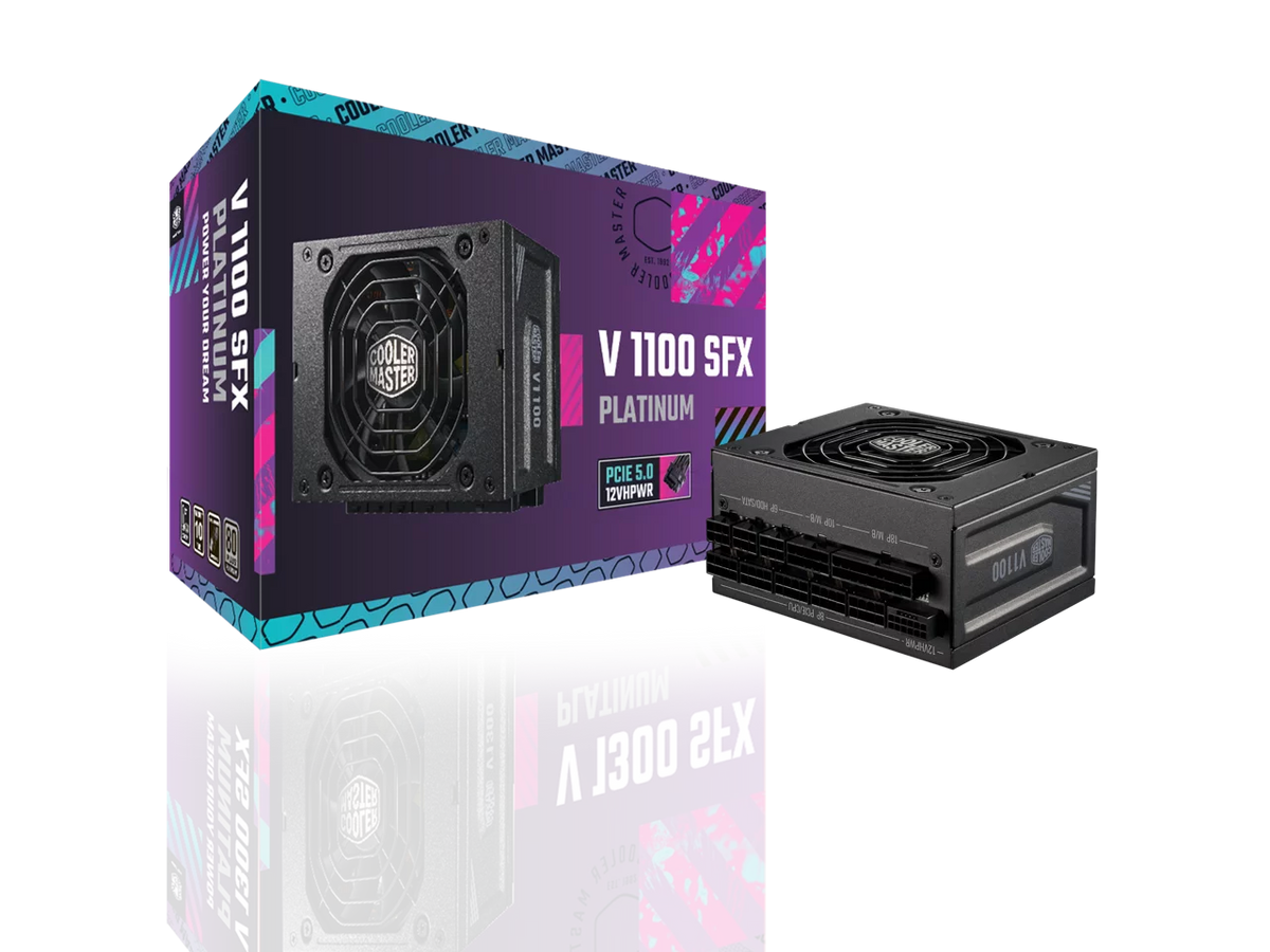 Factor SFX ATX3.0, Platinum 1100W Fully Form Bracket 80+ Efficiency, Fully ATX SFX Platinum Modular, Master Cooler V1100 SFX, (MPZ-B001-SFAP-BUS) Included,