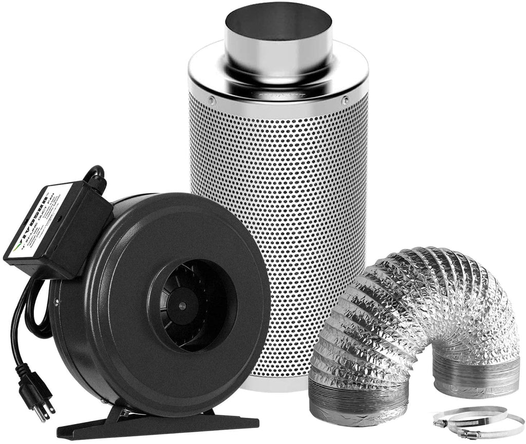 Carbon VIVOSUN 440 and Kit: Inline Fan, Ducting Filtration CFM Combo Inch atmospheric 6'' Filter Ft 16 6