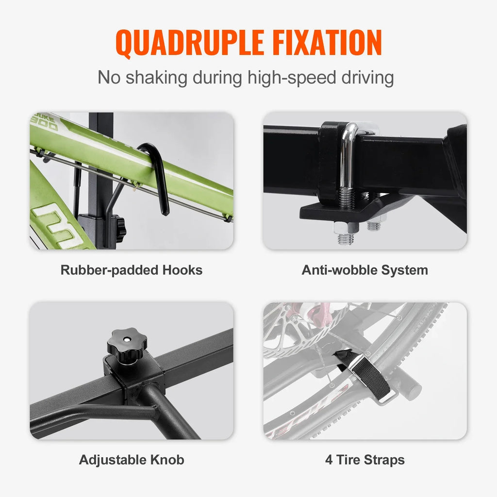 Mount Car 1.25"/2" Truck SKYSHALO Folding 2-Bike Rack Carrier SUV Receiver Hitch