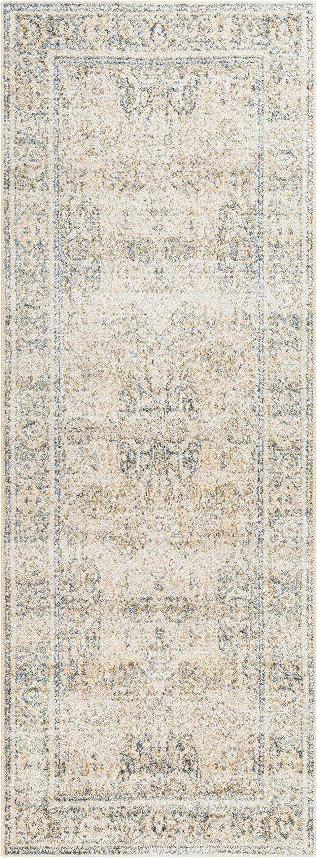 Washable) East Living 2X3 Rugs, Room, Machine Beige Kitchen 3', (2' Bedroom Traditional X Rug, Washable For Area Or Light Carpet Blue