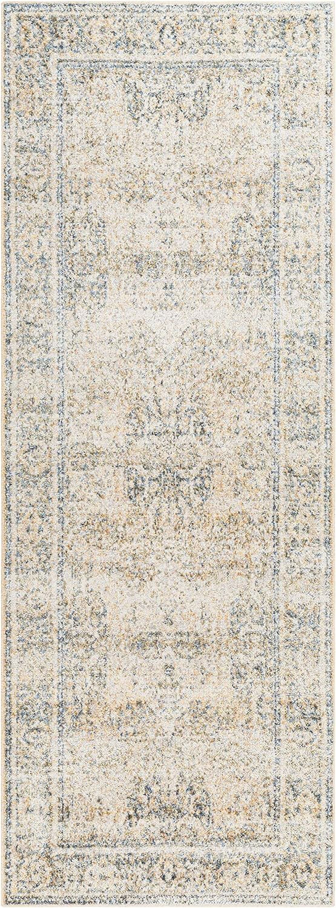 Washable) East Living 2X3 Rugs, Room, Machine Beige Kitchen 3', (2' Bedroom Traditional X Rug, Washable For Area Or Light Carpet Blue
