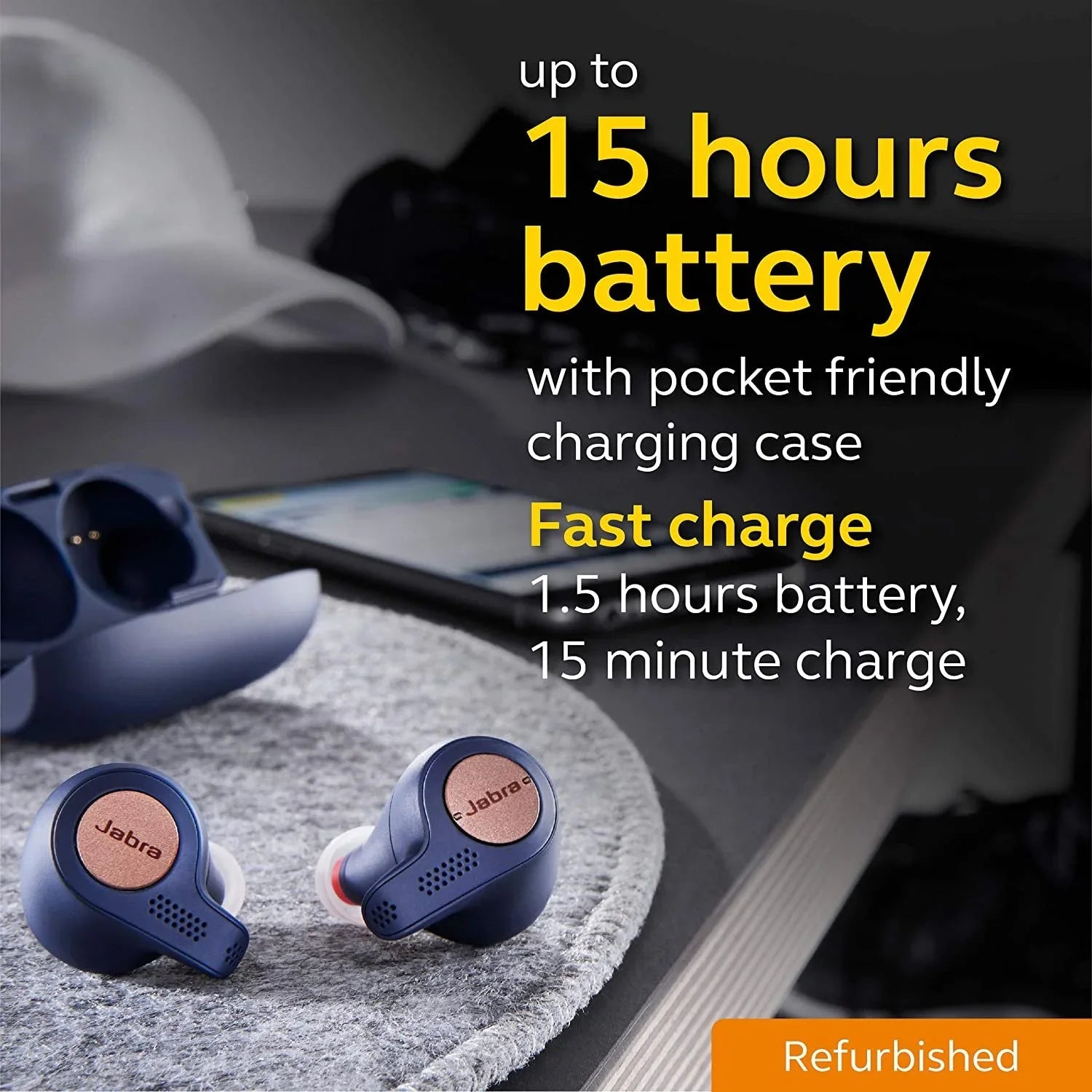 wireless - - - earphones Restored Active (Refurbished) Bluetooth blue/copper Elite - in-ear with 65t True mic Jabra
