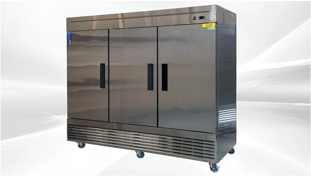Cu. Commercial ft. Three Stainless Door Upright Refrigerator in. in Steel 83 64.8 Reach-In