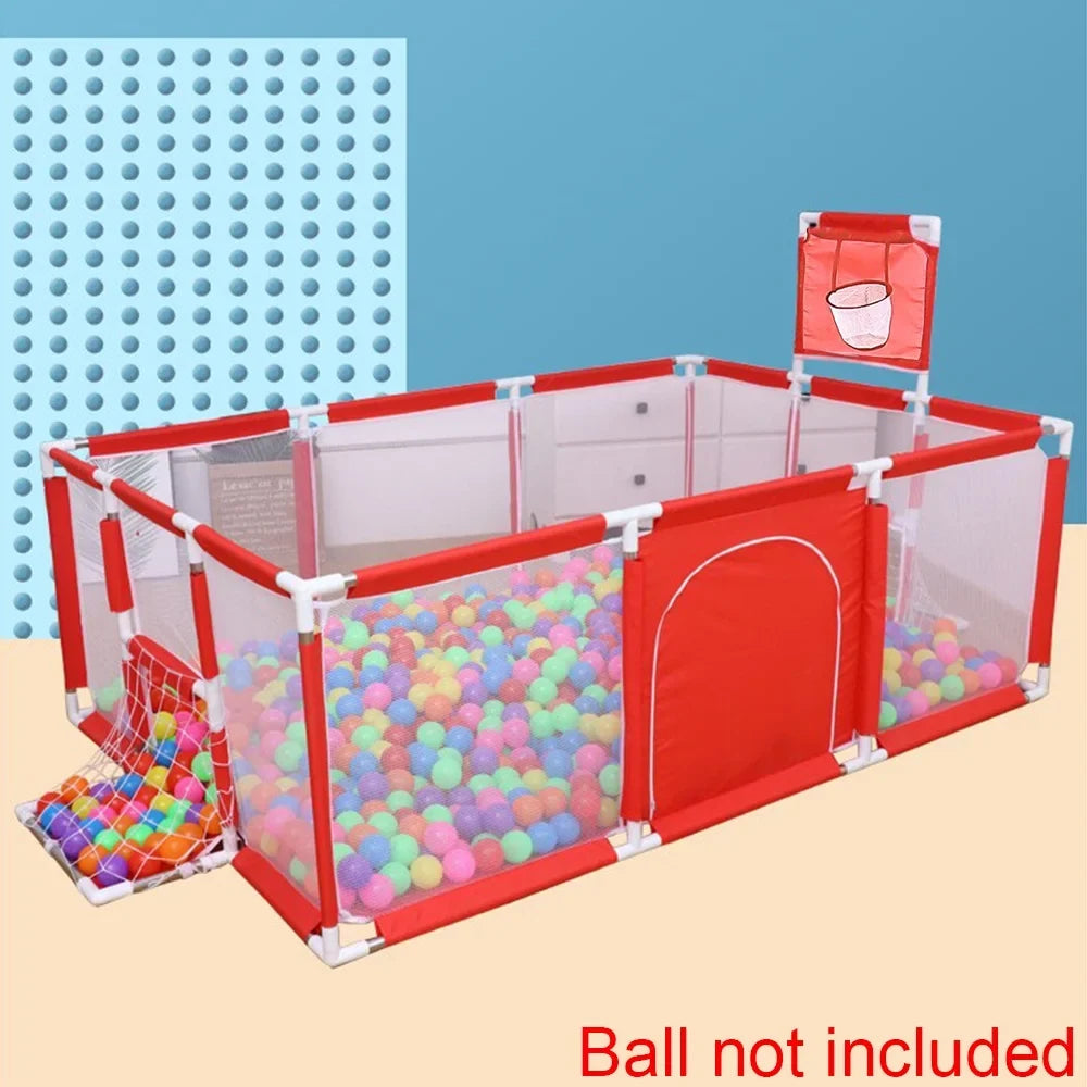 JahyShow 70in Mesh-Red Foldable Baby Playard - Playpen Breathable with Large