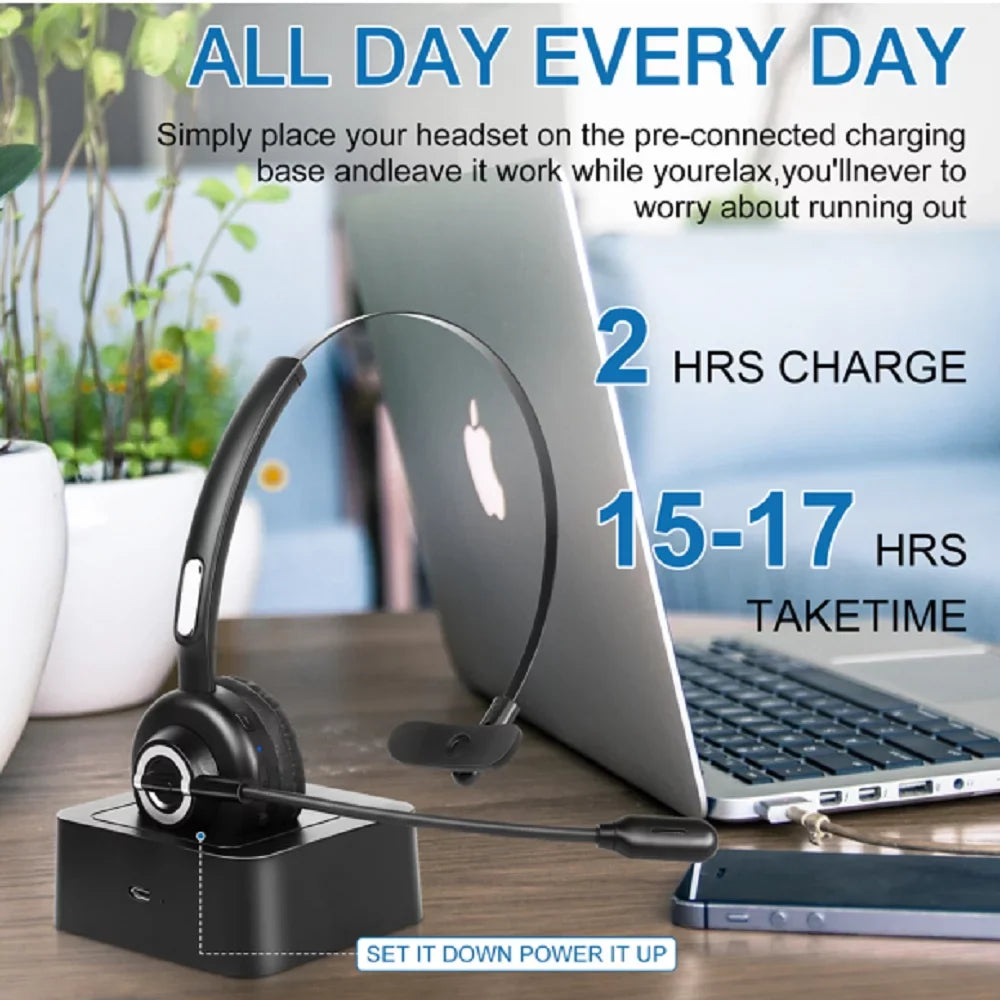 Function Headset, for Charging Mic With Wireless Microphone, Noise 3 Comfortable Dock NEX with Isolation with Cell Headset Headset Wireless Bluetooth Base UX-M97 Phone Mute vivo Charging