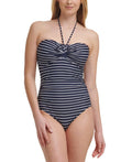 One-Piece Tommy Swimsuit, Striped Hilfiger 10, Navy