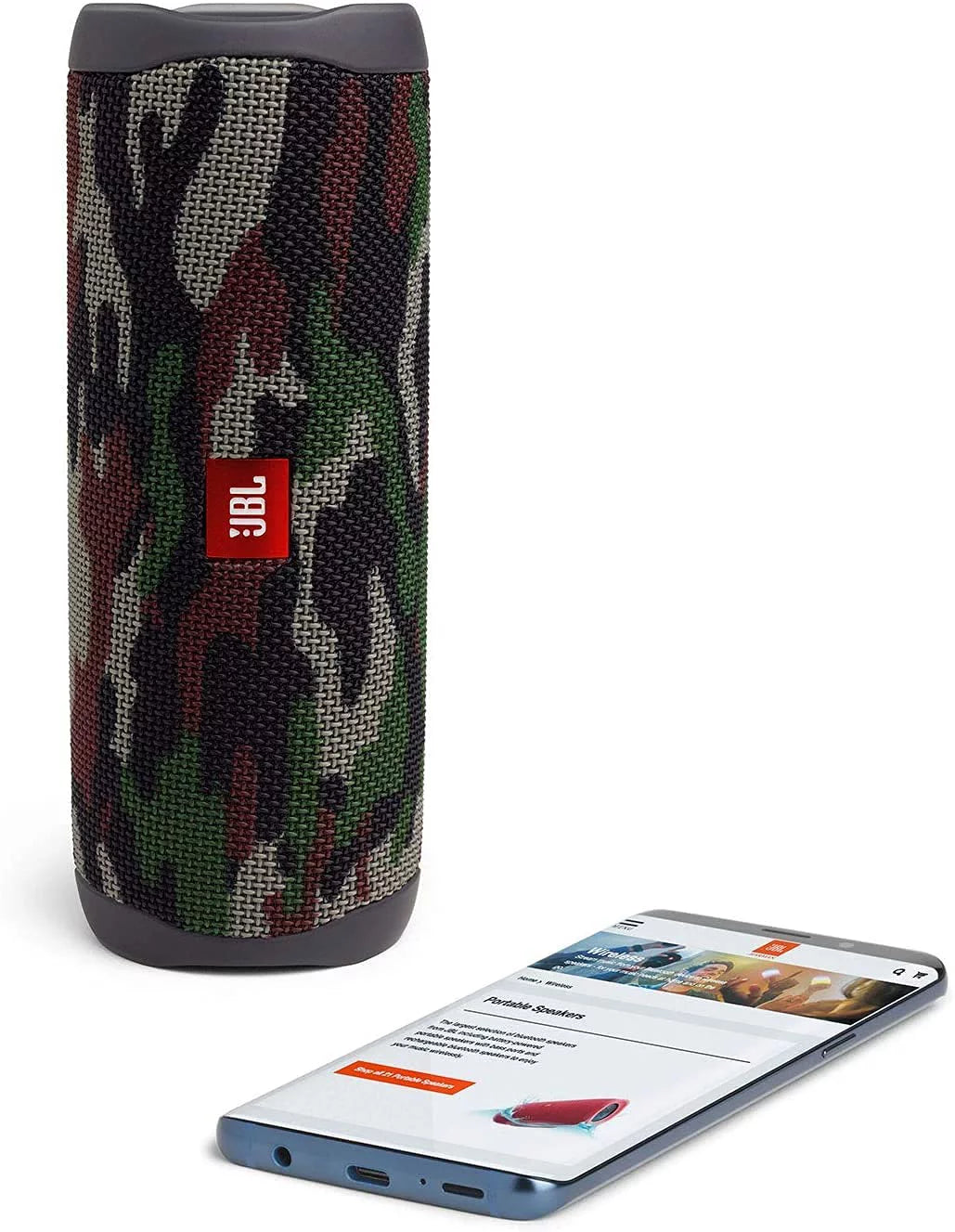 Wireless transportable (Camo) 5 with Case Hardshell Waterproof Bundle Protective Flip Carrying Bluetooth Speaker JBL