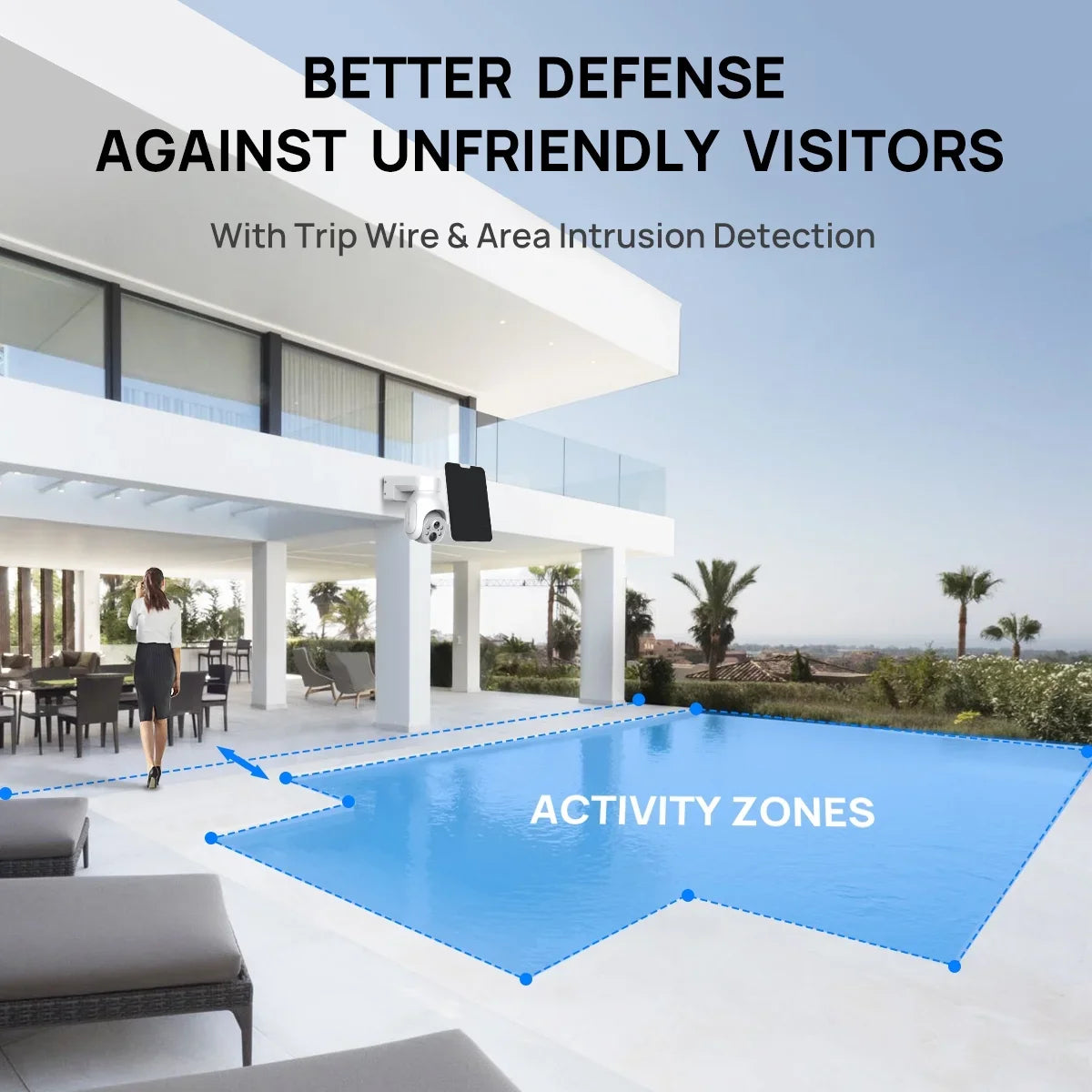 Vision,Motion Kit VIKVIZ Camera Panels,4CH CCTV 4MP Rechargeable System Technology,Night IP Solar Battery with WiFi 2Pcs Base Station,Wireless Detection PTZ