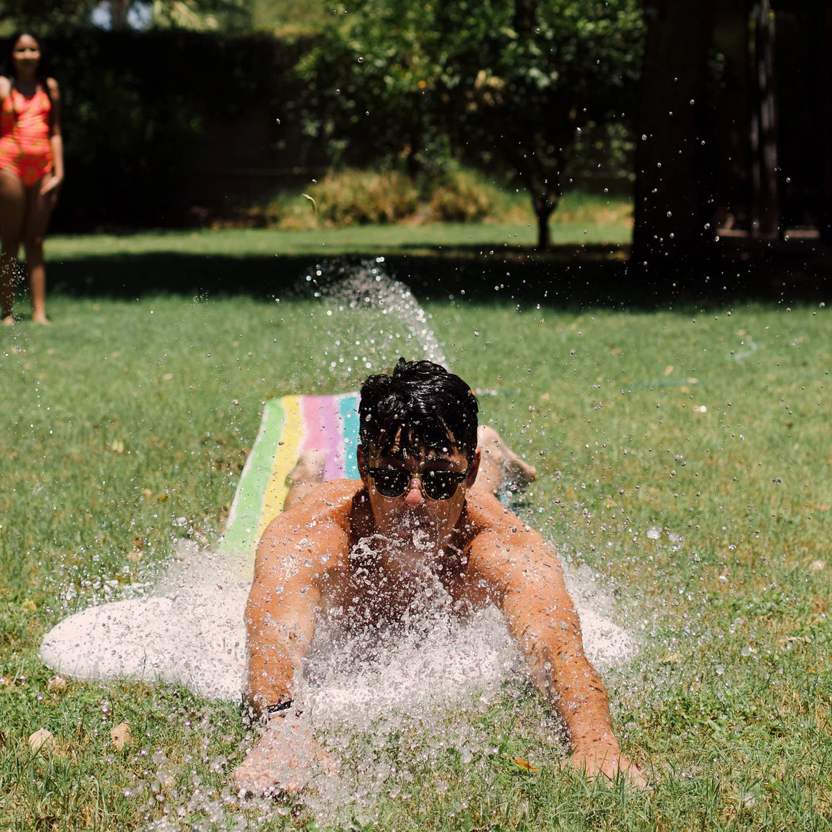 Rae Slide Durable Slide CocoNut Ride Splash Water Float, & Mat, Foot -16 Age Splish Sliding Dunn: 5+ Rainbow Sprinkler,
