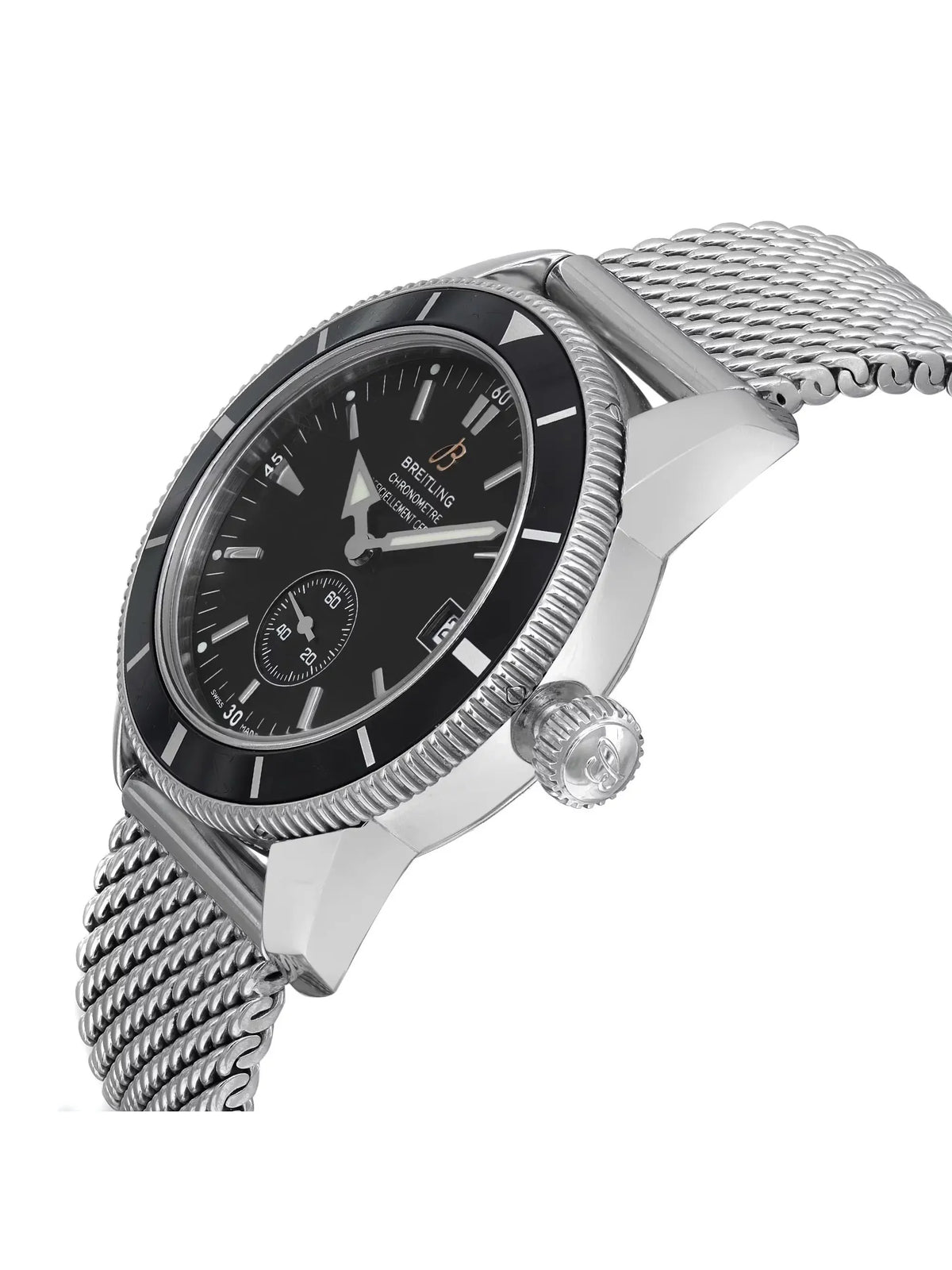 Black Steel A3732024-B869SS Heritage 38mm Dial Mens SuperOcean Breitling Watch
