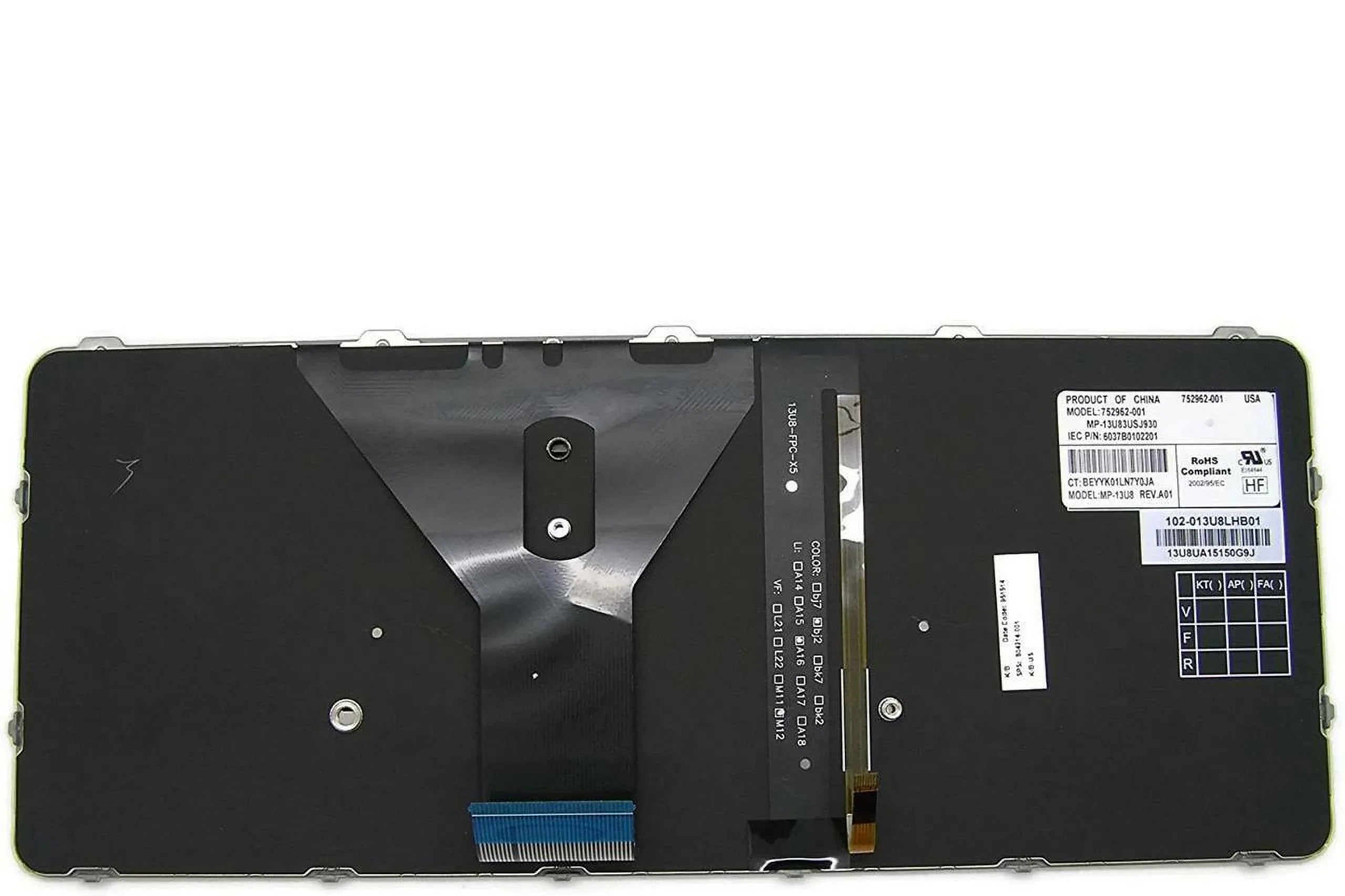 Silver New A HP - 804214-001 1020 Backlit Grade G1 Laptop Pre-Owned Keyboard Folio Like EliteBook