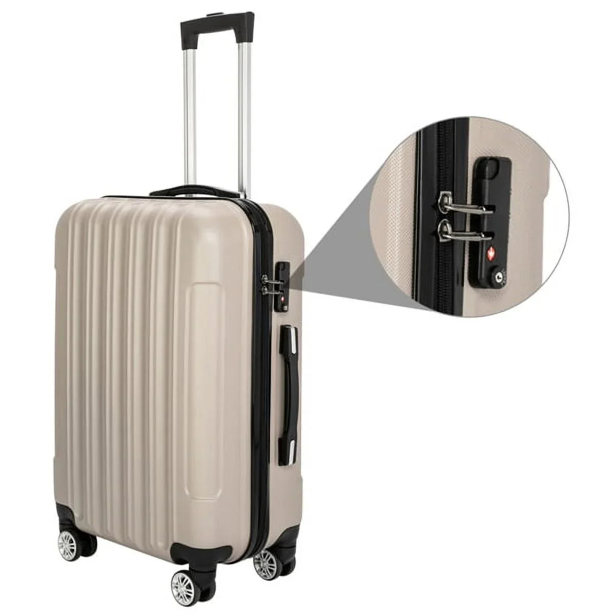 Set Wheels(20/24/28), Champagne Luggage Capri with Piece Spinner 3