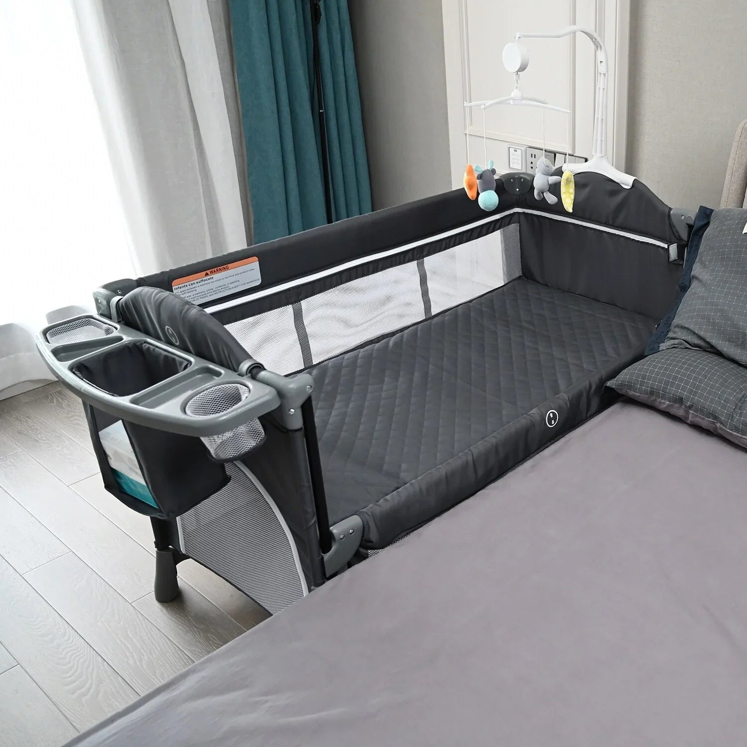 x 5-In-1 Infant Crib transportable BENTON Bassinet - Playpen Side Convertible Playard, TECHNOLOGY 29.9"H Kerrogee 27.6"W 49.6"L x Bed