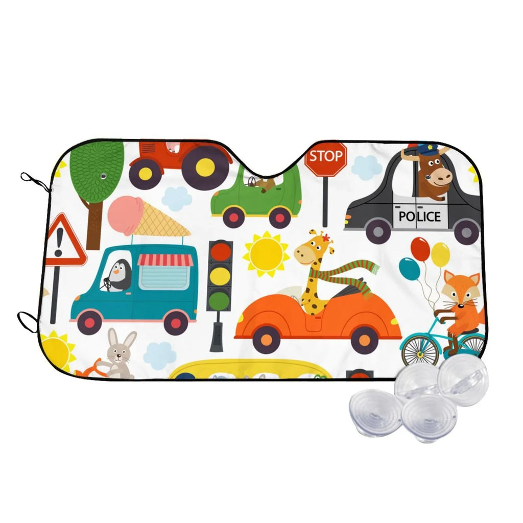 Balery Cover Interior Truck Shade, Animals Car Uv Sunshade Rays Pickup Window Front For Suv Accessories- ,Automotive With Small Blocks Portected Sun Transports Car Windshield