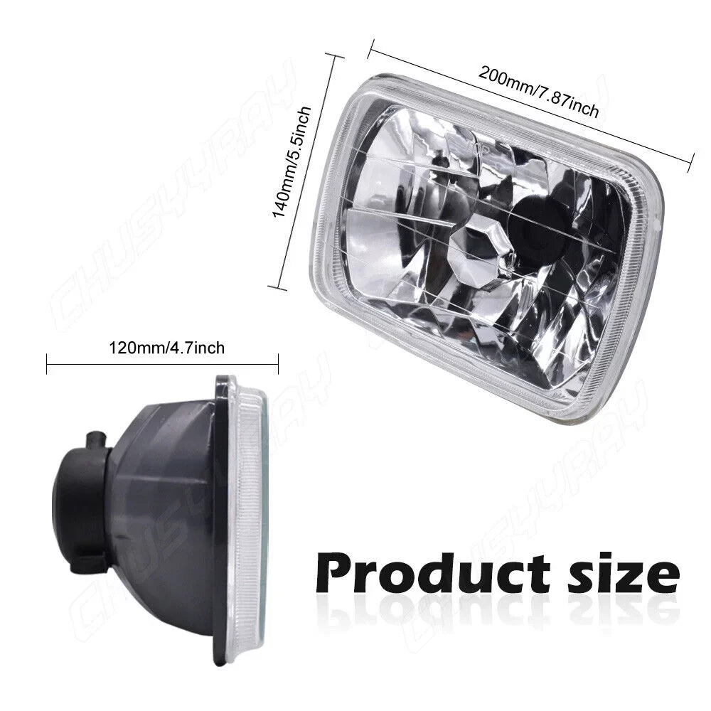 LED Beam For XJ 5X7 Wrangler Jeep Hi-Lo 7x6 Rectangle YJ Cherokee Headlights