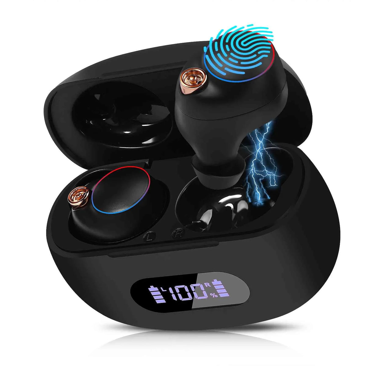 Plus Connection, Boost Case, UrbanX Bluetooth Charging Earbuds Connect, IPX5 + Wireless S88 Water Dual Resistance, with Bass Compatible Doogee Bluetooth 5.2 Black, True Balanced,