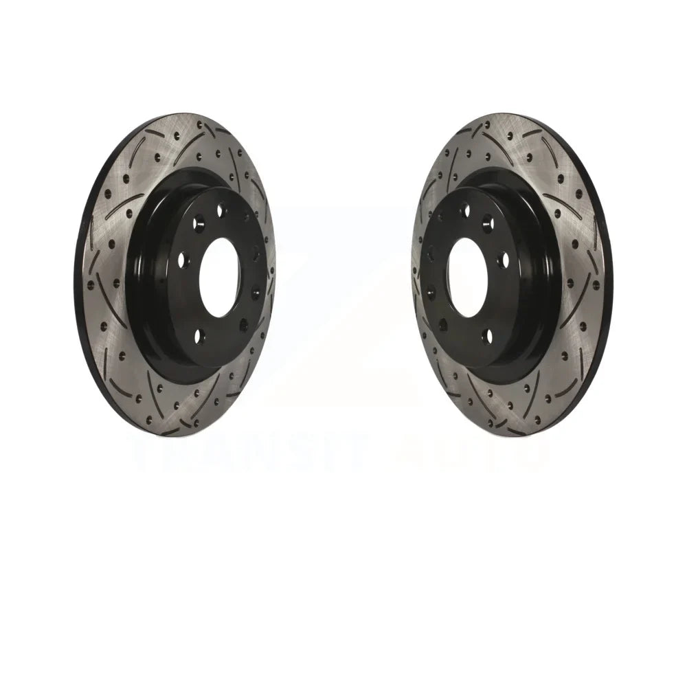 Rotors For Drilled Mazda Rear CX-3 Slotted Brake 2016-2018 KD-100197 Coated Pair Disc