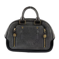 Gold Pre-Owned GM Vuitton Stamp LOUIS VUITTON Gray Hardware (Good) Black Leather Louis Bag Handbag Suede Calf M95237