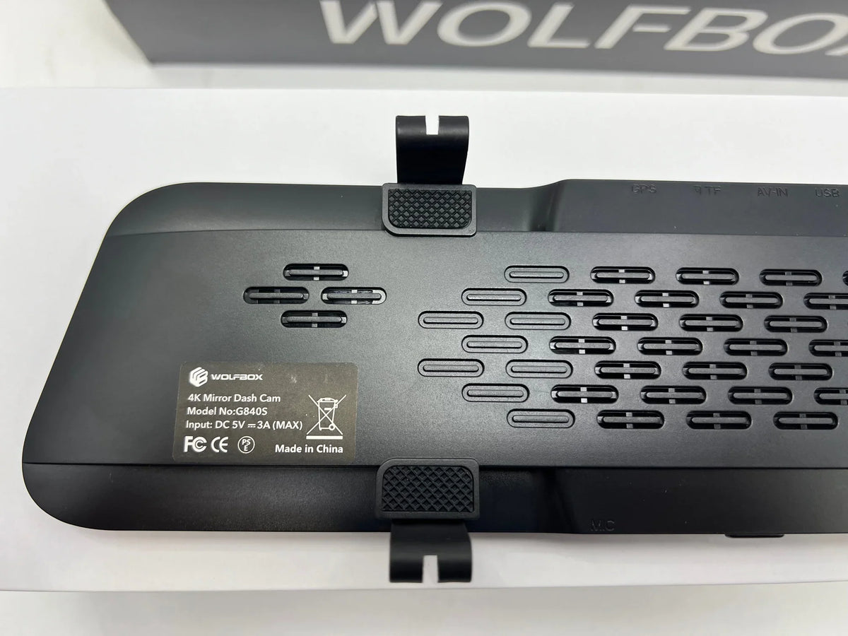 4K Cam Box BLACK WOLFBOX - 2160P Full HD Backup G840S Camera Open 12" Dash Mirror