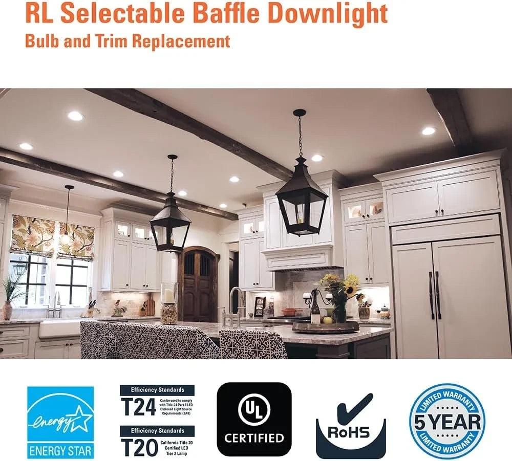 Recessed Downlight, & and Selectable Ceiling Shower inch Series Retrofit Matte White Lumens, HALO 900/1200 Warm, to CCT Light Trim, LED Baffle Retrofit Dim RL Lumens Selectable 5/6