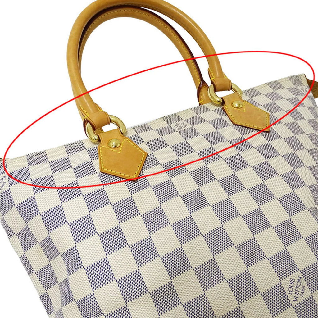 Bag Tote Vuitton VUITTON Azul Handbag PM Louis Saleya Damier N51186 LOUIS White Ladies Authenticated Gray Used