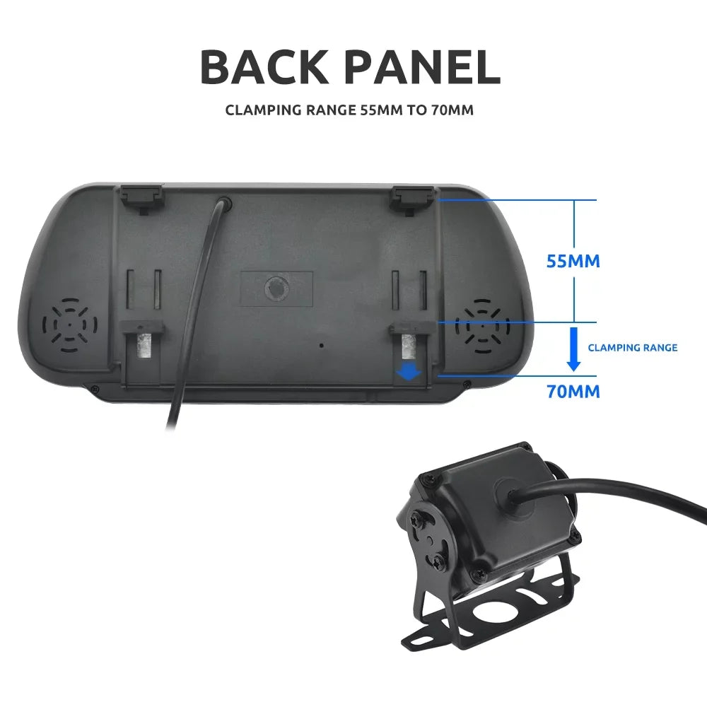 View Rear License System Camera Reverse Car Plate Backup HD Parking 7in Monitor