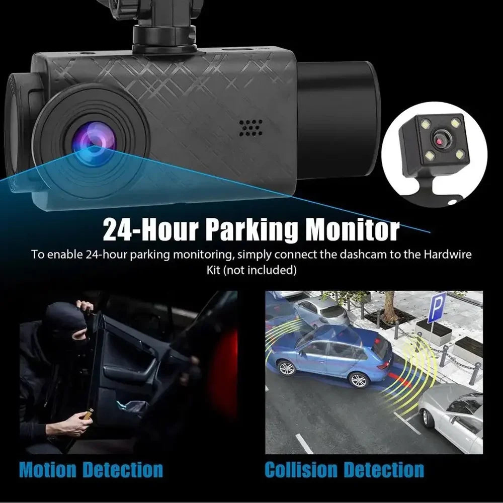 Rearview Recorder Driving Dash Multi-Language Video Pinnaco Safety 3 Cameras Mirror Camera Auto