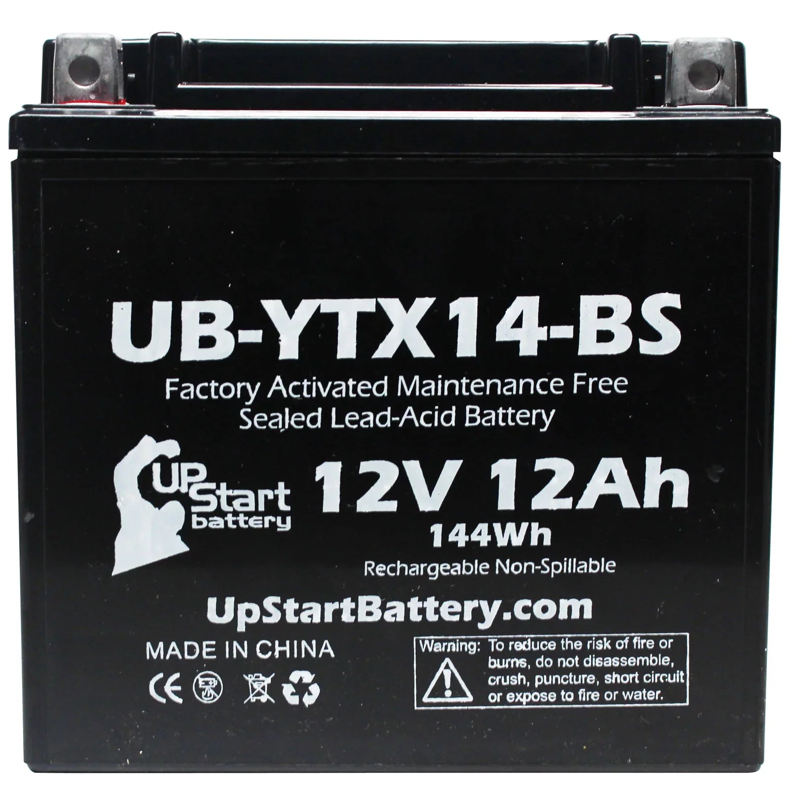 Battery 2011 - GS Factory 3-Pack F800ST, Maintenance 800 UB-YTX14-BS BMW Free, for Motorcycle 12V, Battery UpStart Activated, CC 12AH, Replacement