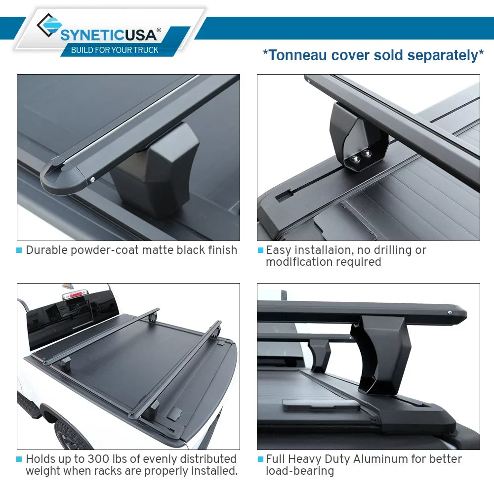 Titan Duty Syneticusa HD Ram Truck Cargo Crossbar Adjustable Bed Towers Tundra Compatible Silverado with F150 Rack Heavy