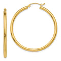 Men Tube Gold Lightweight Adults for and Women Real 14kt Teens; Yellow and Hoop for Polished 2.5mm Earrings;