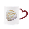 Marine Mug Cup Heat Stoneware Scallop Illustration Changing Red Life Sensitive Yellow Color