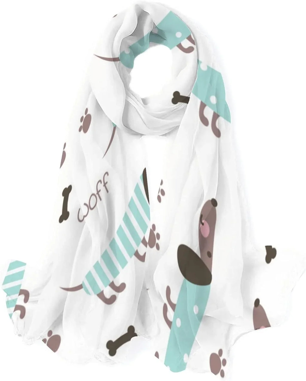 Scarves Lightweight Girls Long And Scarf Dachshunds Hyjoy for Shawl Silk Wrap Women Neck Bones
