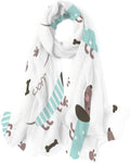 Scarves Lightweight Girls Long And Scarf Dachshunds Hyjoy for Shawl Silk Wrap Women Neck Bones