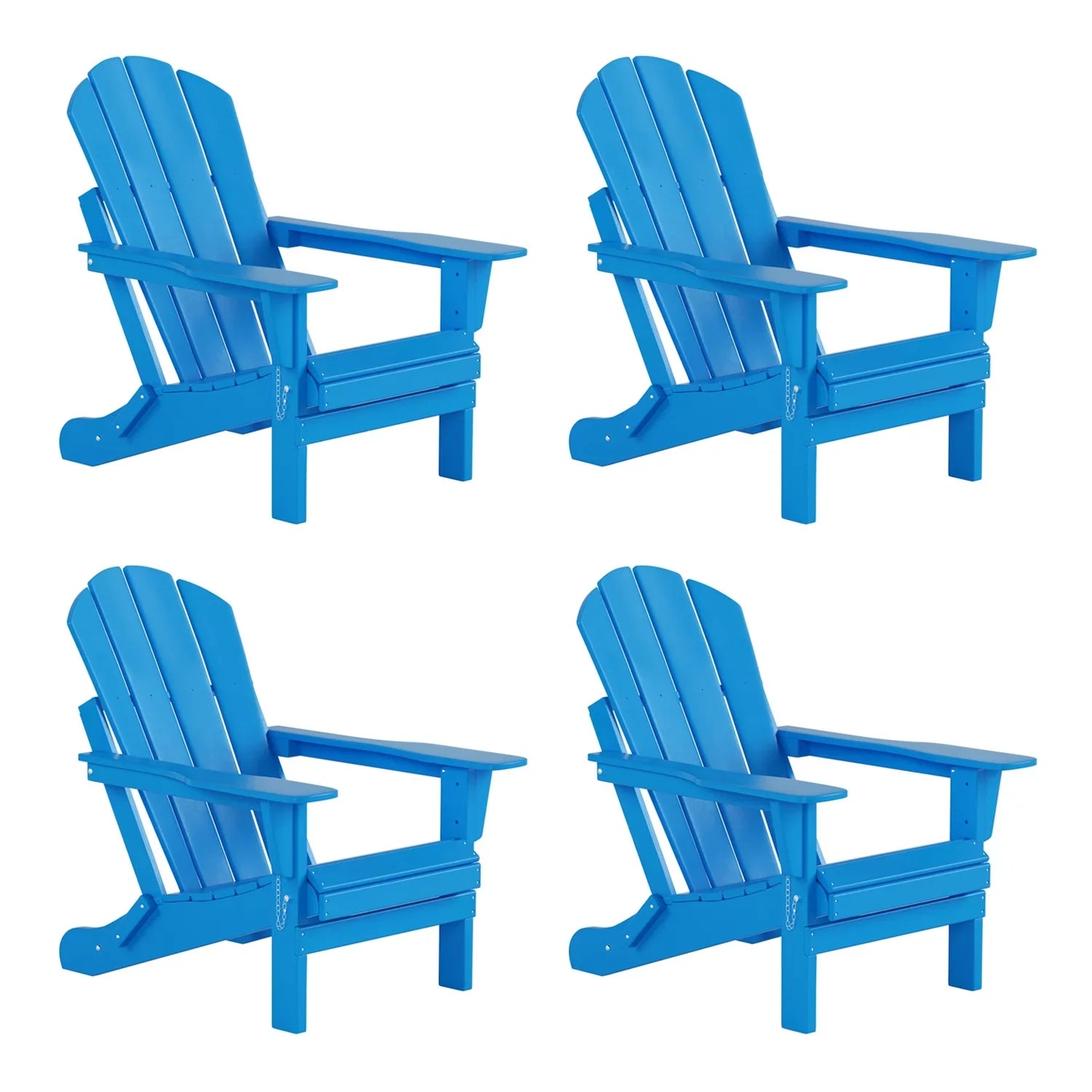 Patio EXTRA (Set of Poly Blue Pacific Adirondack PLATINUM Folding Classic Outdoor Chairs 4),