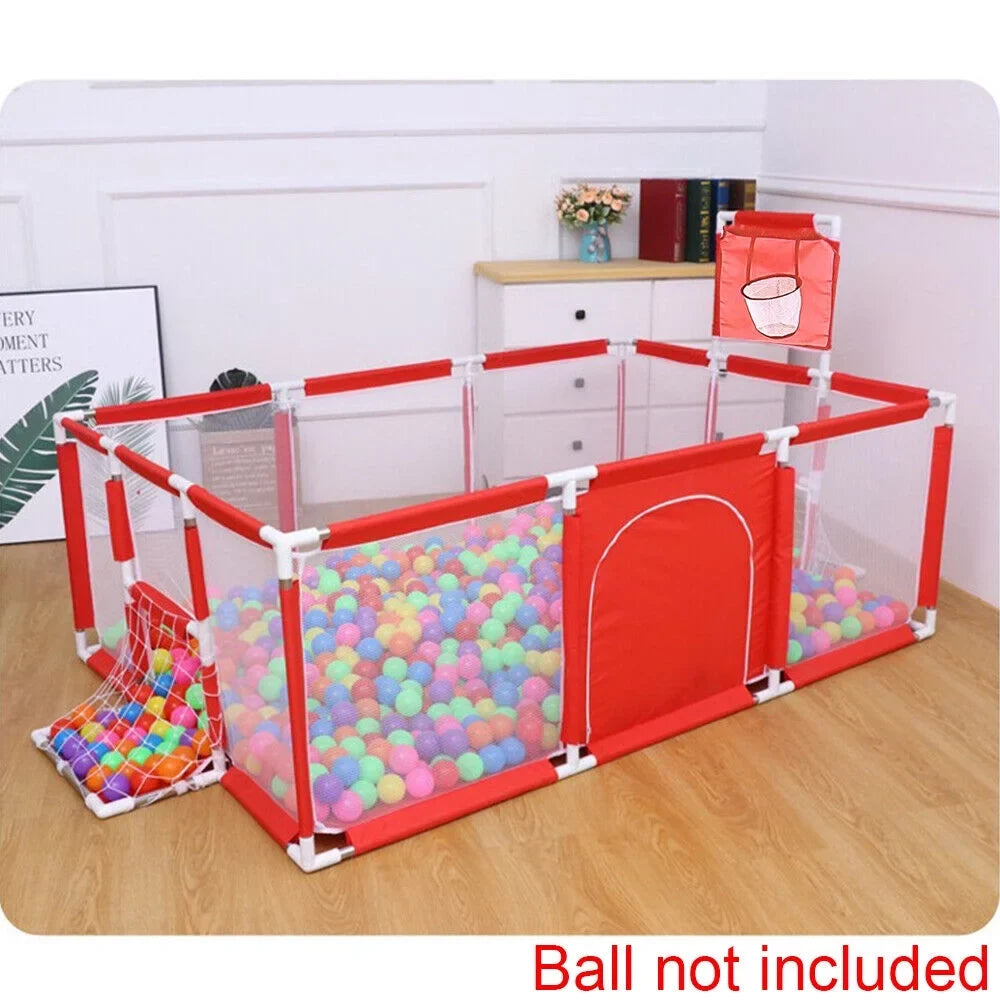 JahyShow 70in Mesh-Red Foldable Baby Playard - Playpen Breathable with Large