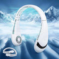 Fan Rechargeable Cooler transportable Degrees Fan (White) Fan Airflow Speeds, Travel Sport 5000 Neck Outdoor 360 for Perfect Personal Hands Free Fan Foldable mAh Morttic Fan, Bladeless 3 Wearable USB