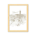 Decoration Landmark Picture A4 Fontana Trevi Painting Rome Home Decorative di Fontana Frame Wooden