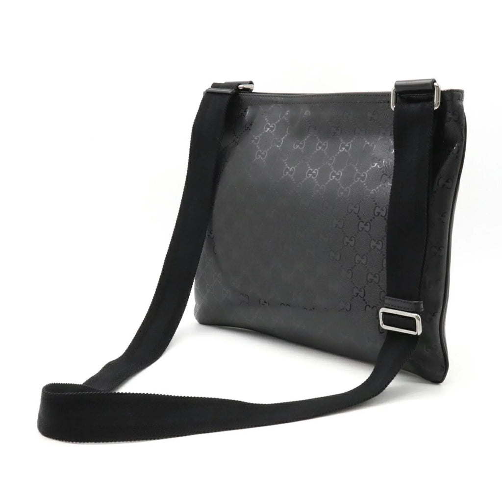 Pre-Owned GG GUCCI Imprime 201446 Leather Shoulder Gucci Bag Crossbody Black (Good)