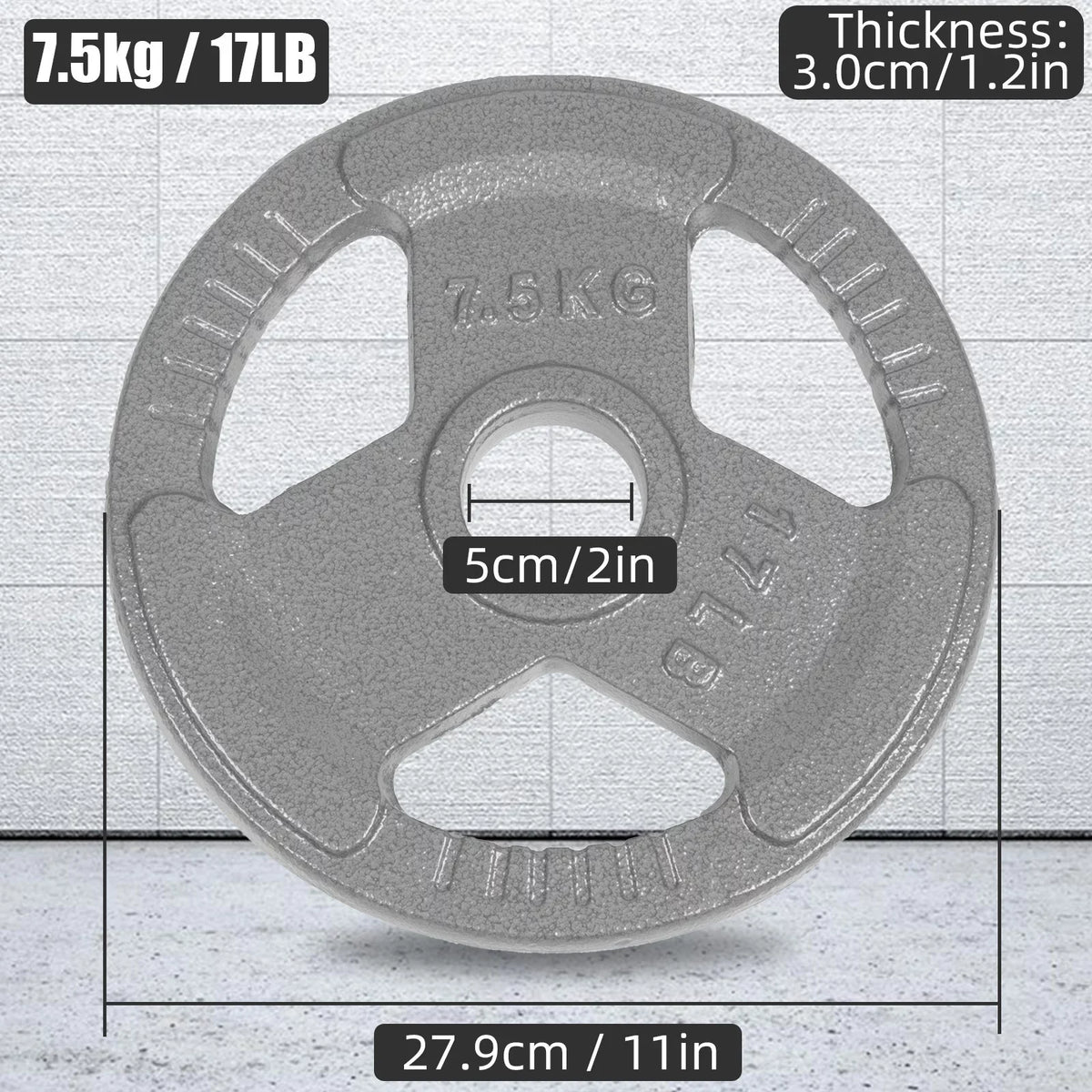 Cast Strength Standard 2 Weightlifting, Iron and Olympic 17LB Plates, Plate Weight for Olympic Pack Training or
