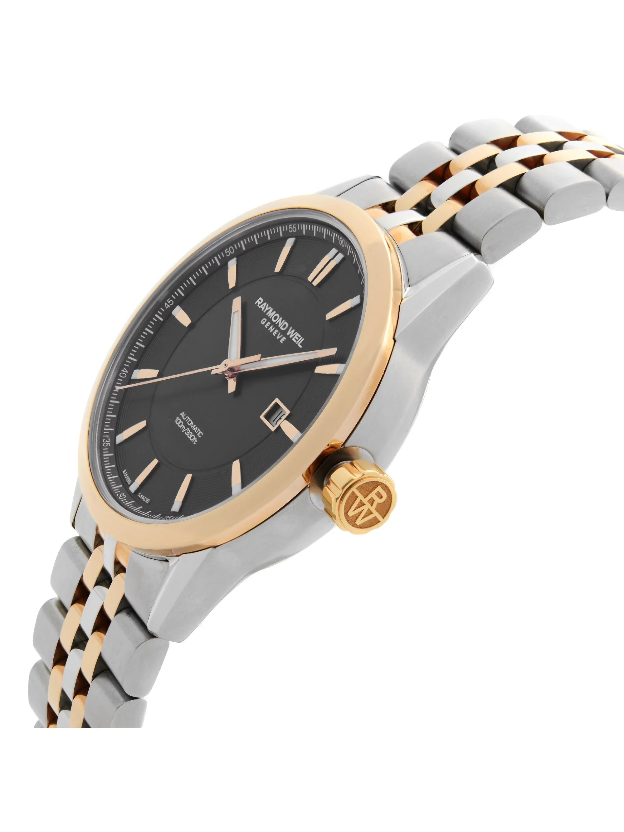 Weil Black Mens Steel Freelancer Watch Automatic Raymond 2731-SP5-20001 Dial