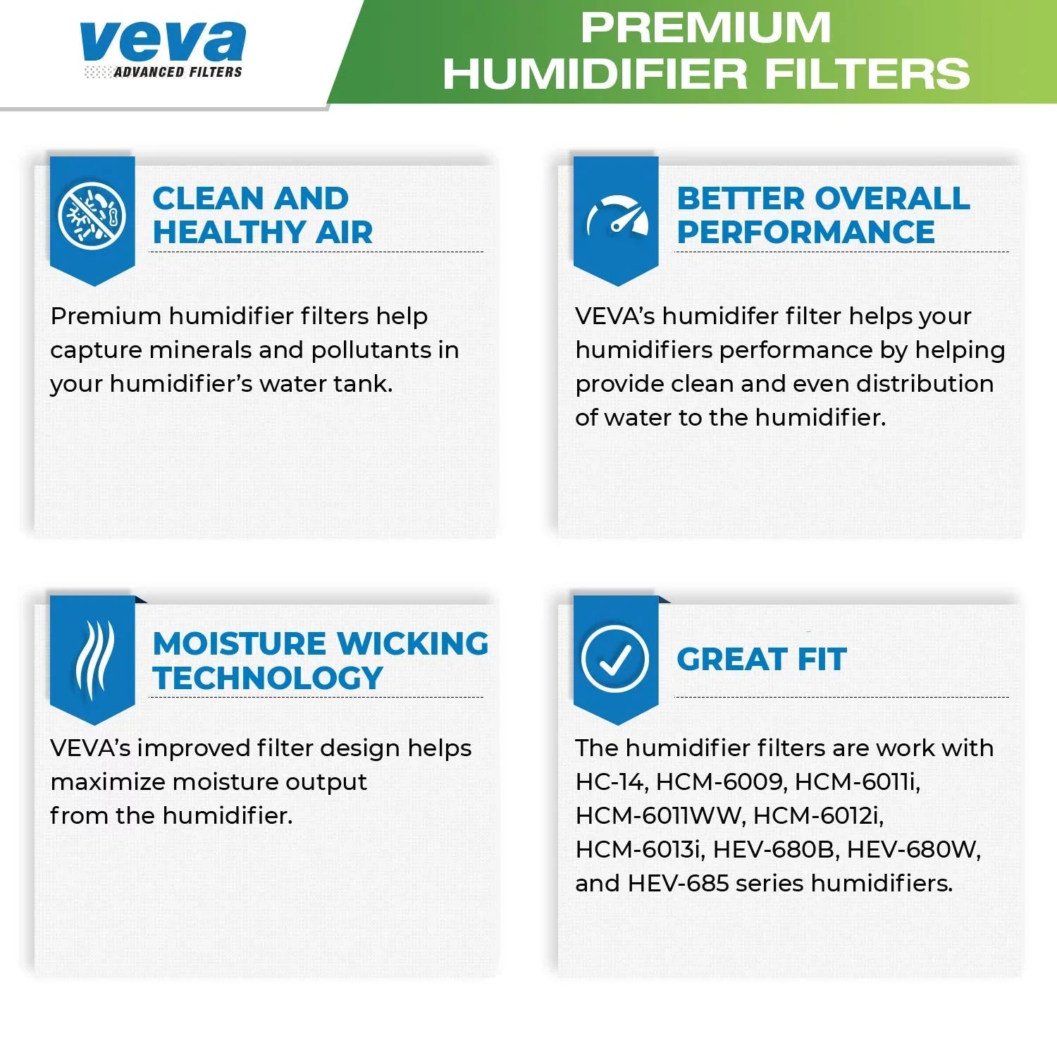 VEVA Humidifier E Pack for HW Filters 3 Premium Replacement Filter