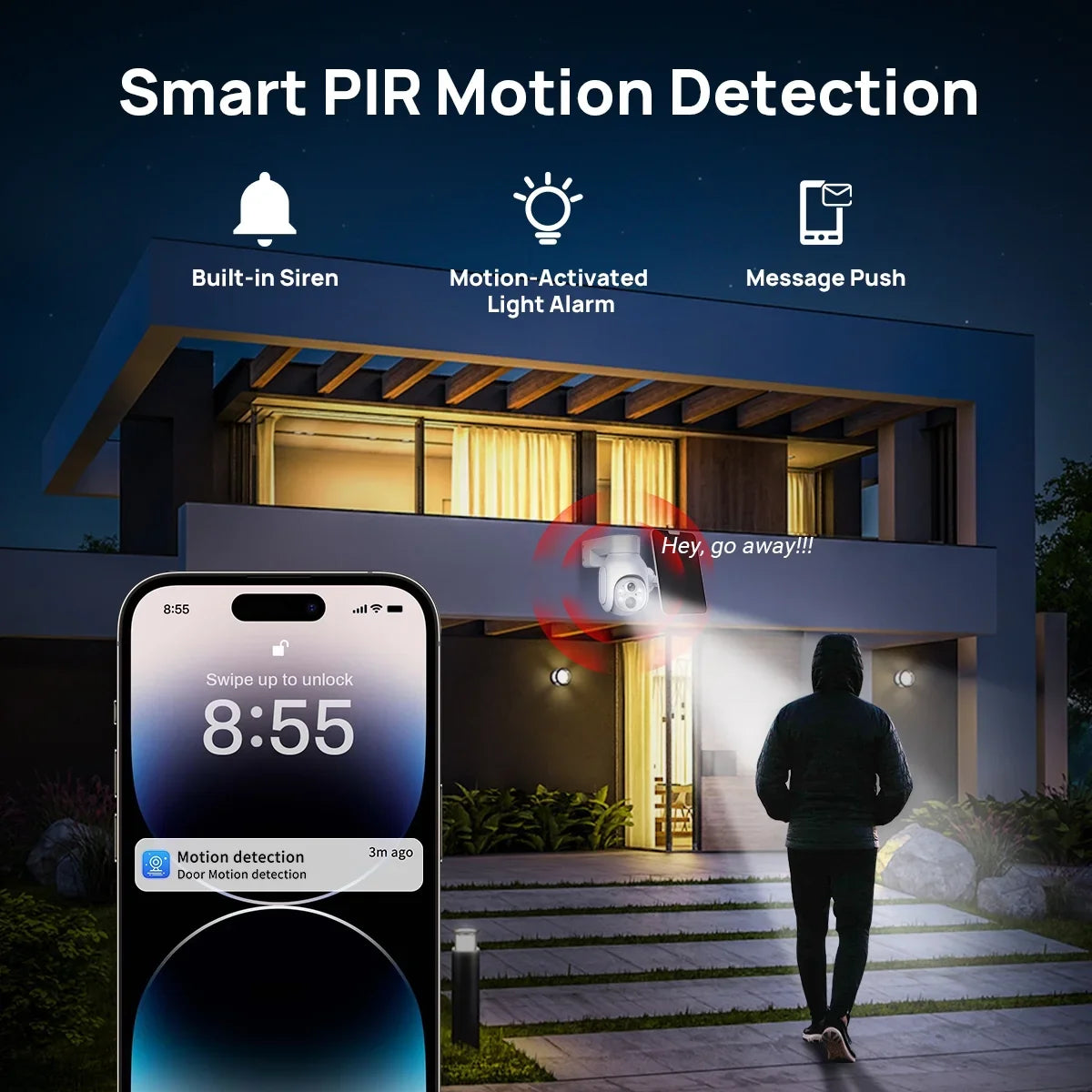 Vision,Motion Kit VIKVIZ Camera Panels,4CH CCTV 4MP Rechargeable System Technology,Night IP Solar Battery with WiFi 2Pcs Base Station,Wireless Detection PTZ