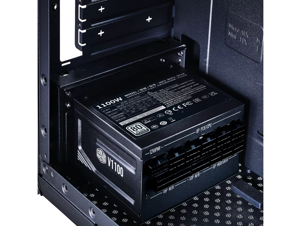 Factor SFX ATX3.0, Platinum 1100W Fully Form Bracket 80+ Efficiency, Fully ATX SFX Platinum Modular, Master Cooler V1100 SFX, (MPZ-B001-SFAP-BUS) Included,