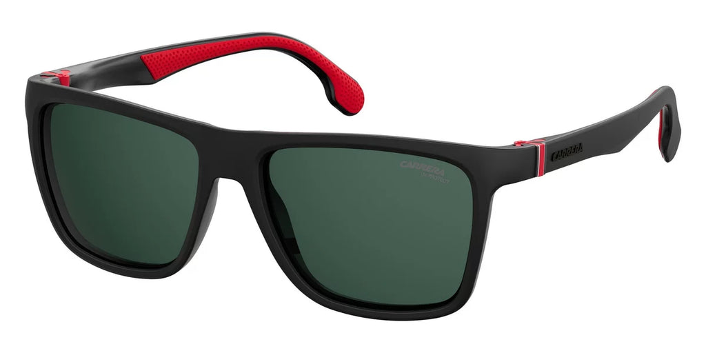 Black/Green, Carrera mm Men's 56 Square CA5047/S Sunglasses,