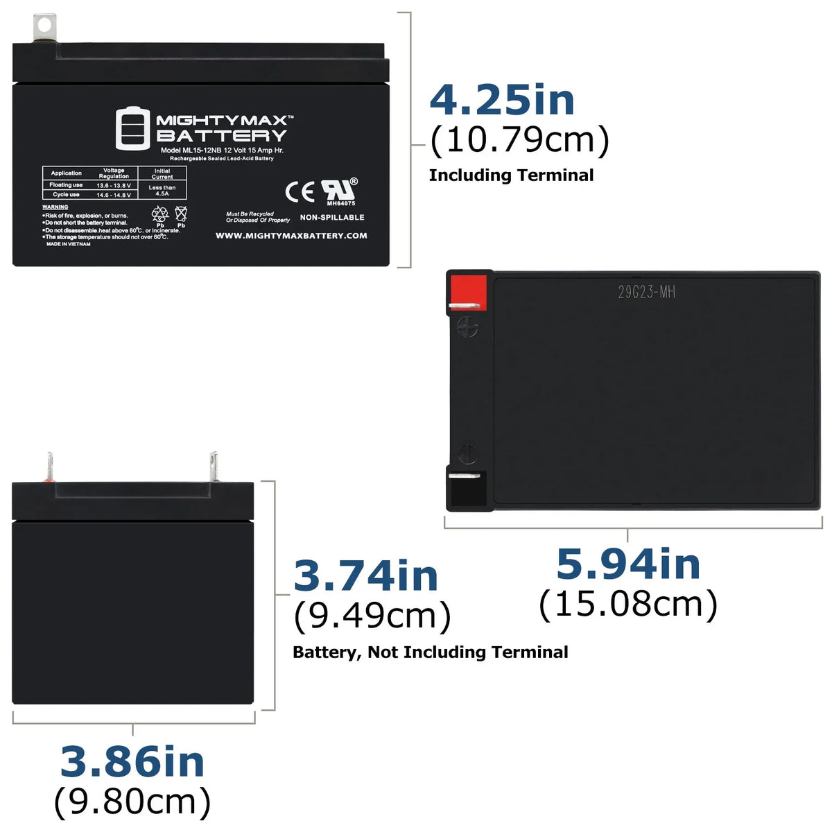 with 6 12V Evo Replacement ML15-12NB Compatible 500W - Scooter 15AH Electric Pack Battery