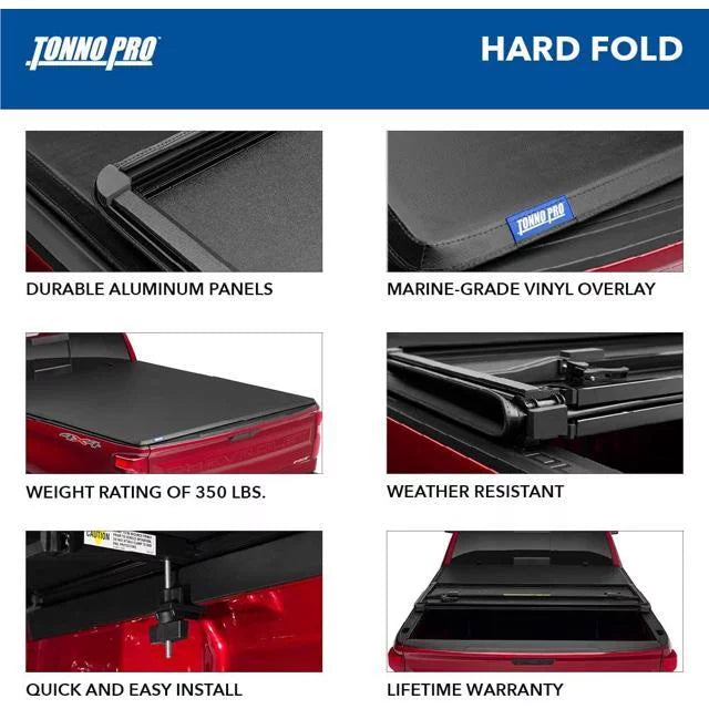 Tonno Tonneau Bed Truck (73.7") Bed | Tacoma Fold, 6' HF-562 - Pro 2" Toyota Fits 2023 2016 | Folding Cover Hard Hard