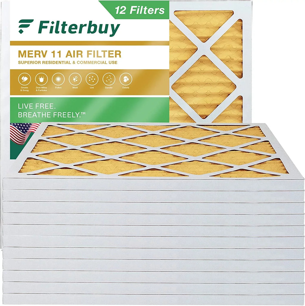 AC Pleated HVAC (12-Pack) 12x12x1 Filters oxygen MERV Filterbuy Furnace 11